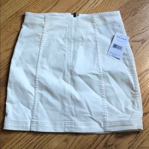 Free People White Jean Skirt NWT